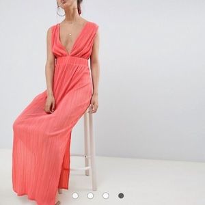 ASOS deep plunge maxi dress